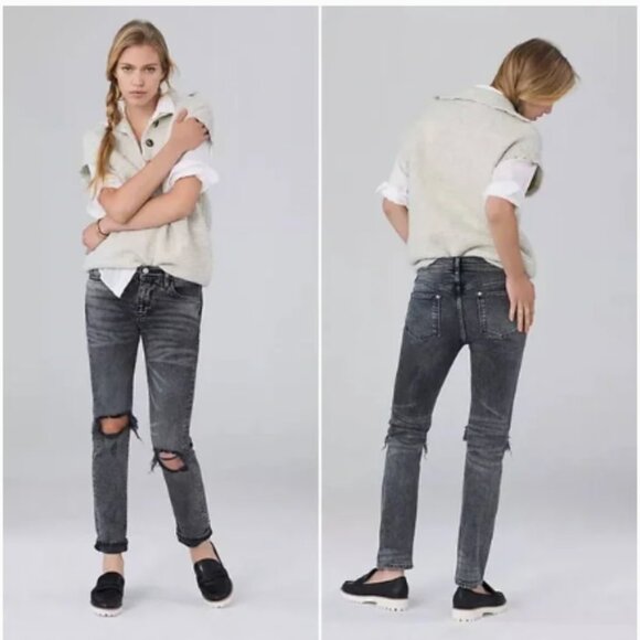 Pilcro for Anthropologie Japan - Slim Boyfriend Jeans | Washed Black | Size 27 - Picture 1 of 15